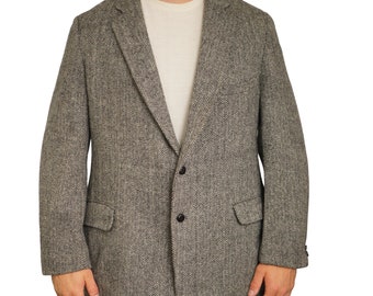 Blazer da uomo in tweed Harris vintage anni '90 in lana scozzese vintage EU56 UK/US46 HC323