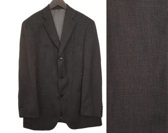 Blazer Homme Hugo Boss Vintage - Taille 48R UK - Laine Gris Carreaux - État Parfait Presque Neuf