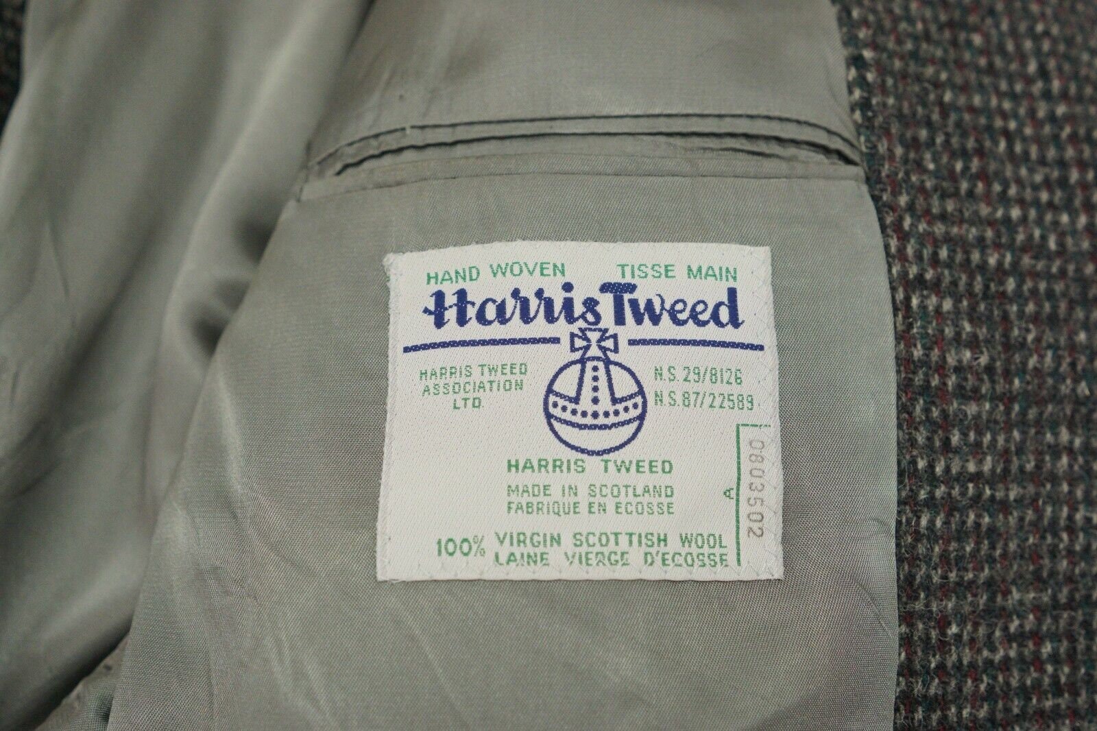 【安心発送】 Scottish 90's Jacket Blazer Tweed Harris Men Wool UK EU50 ジャケット・アウター