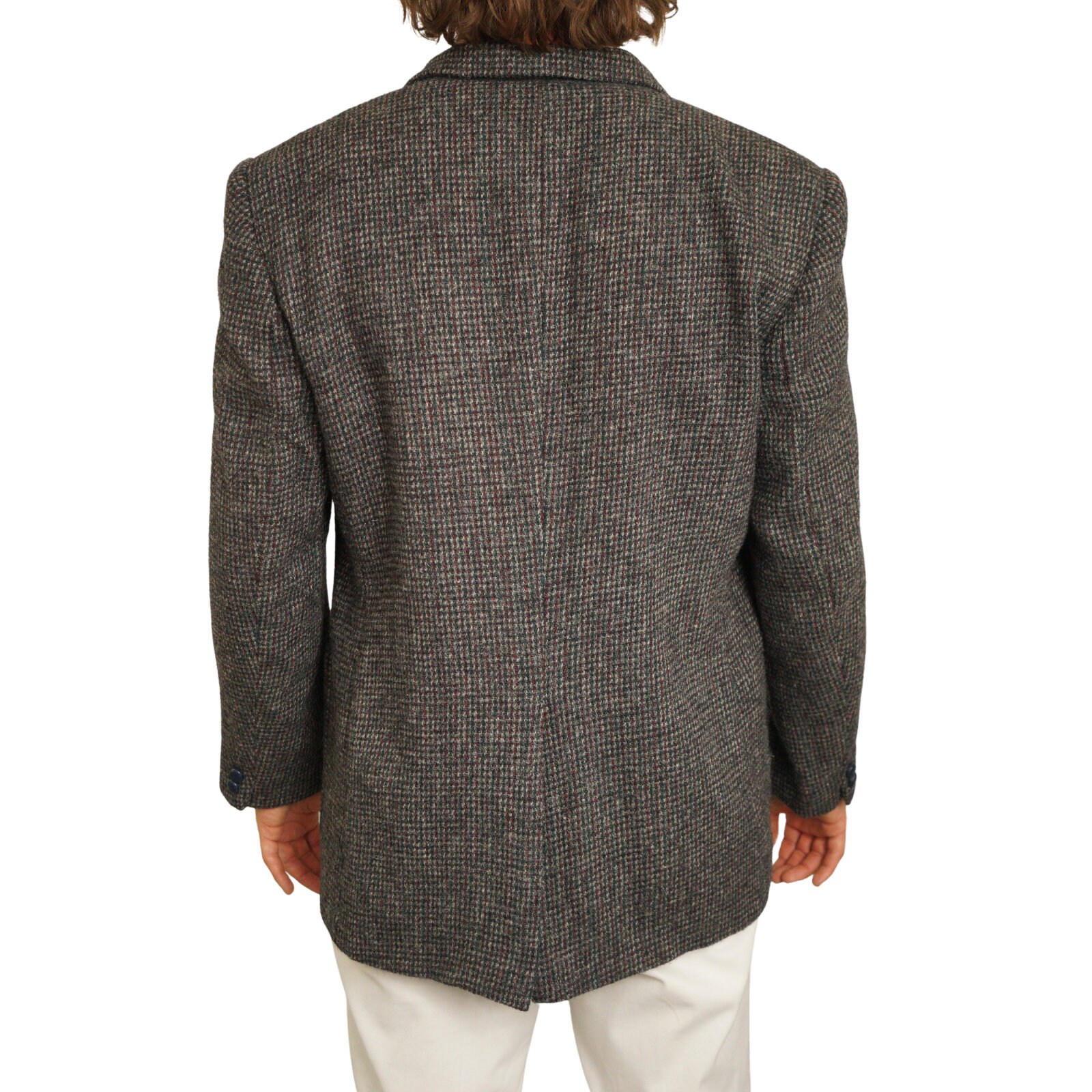 42L Harris Tweed Eddie Bauer Mens 60s Vtg Canvassed 3 Button