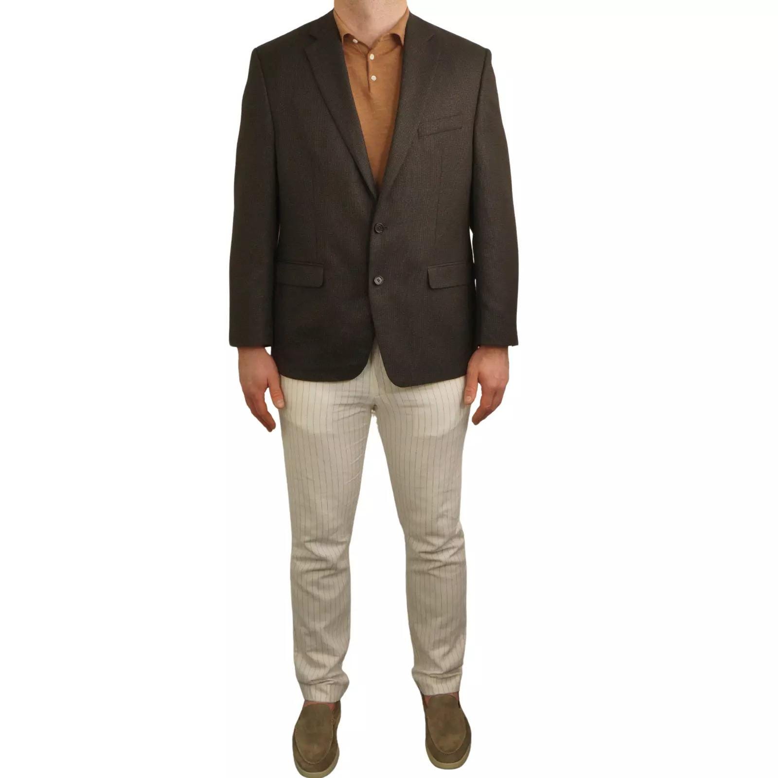 Vintage 90er Jahre Männer Lauren Ralph Lauren Blazer Braun Wolle Größe EU53R UK/US 43R QEB303