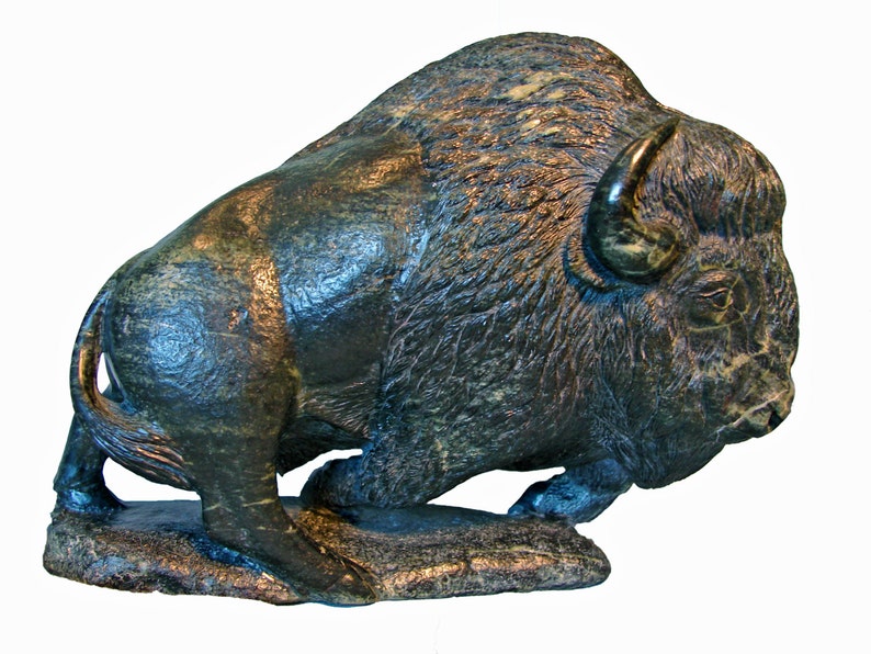Buffalo Stone Sculpture Etsy