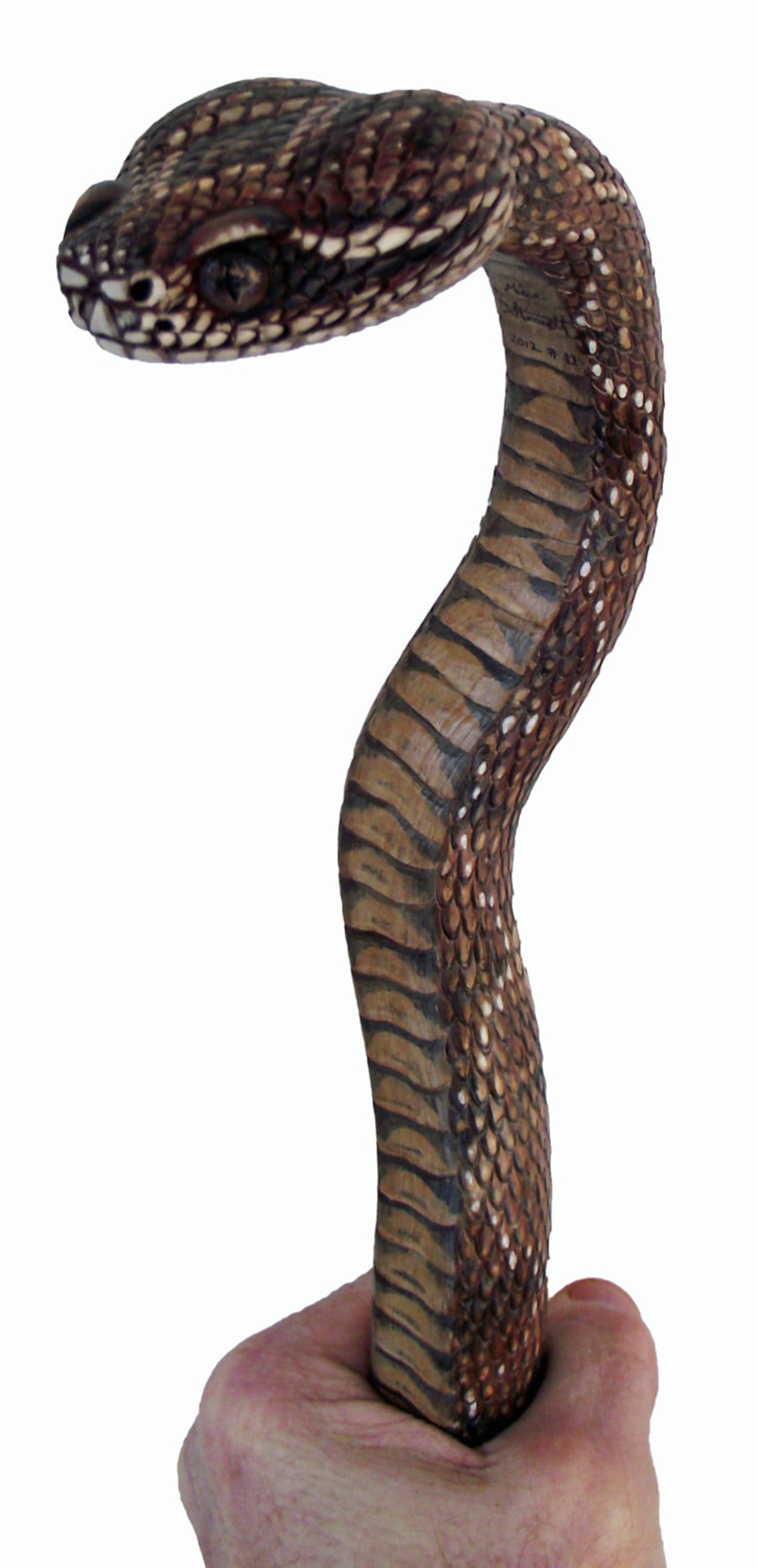 Wood Carved Rattlesnake Walking Cane Etsy