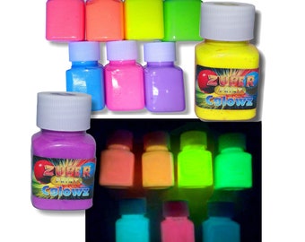 30 ml Farba świecąca w ciemności Cglowz Fluorescencyjna i dzienna do wyboru spośród 7 różnych świecących kolorów