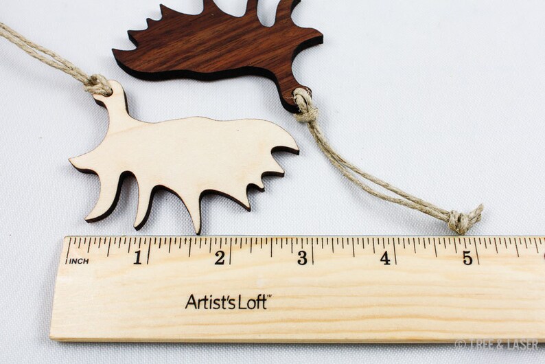 Moose Antler Ornament Laser Cut Wood Walnut / Maple Etsy
