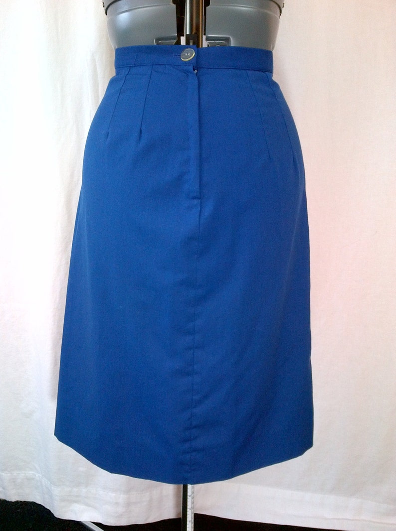 1950s Royal Blue Dacron and Cotton Mid Length A Line Skirt | Etsy