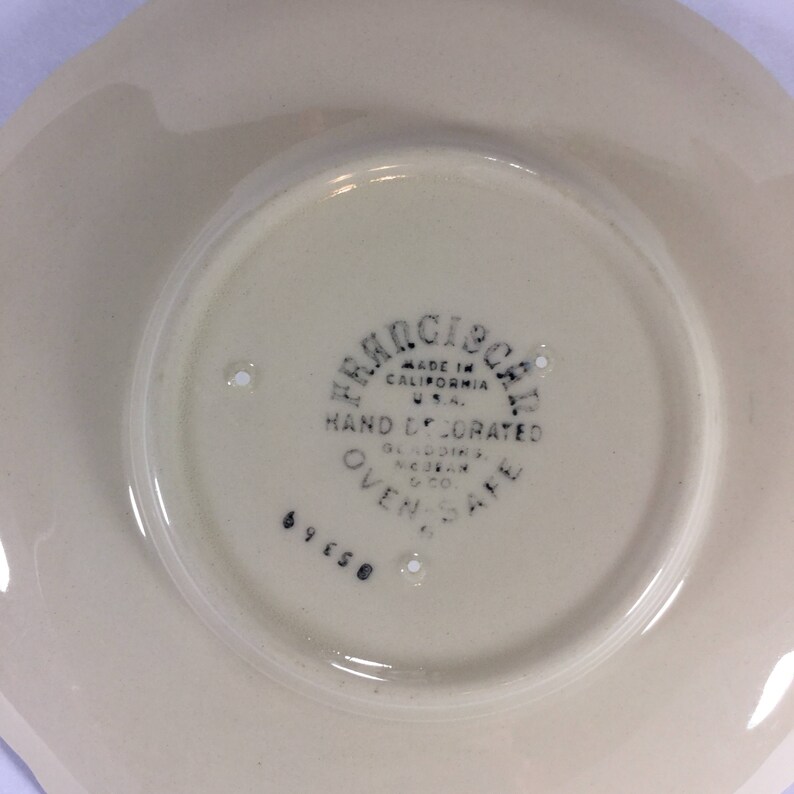 set of 4 1940s Gladding McBean Franciscan Desert Rose saucers
