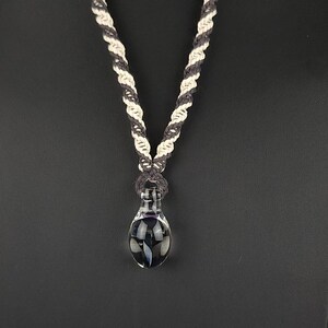Mushroom Necklace - Glow in the Dark Hemp Necklace with UV Glass Mushroom