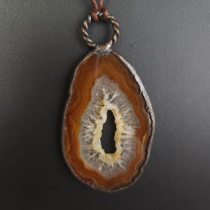 Agate Necklace - Copper Electroformed Necklace