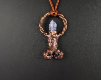 Scorpion Necklace - Copper Electroformed Scorpion with Tanzanite