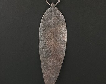 Myrtlewood Leaf Necklace - Copper Electroformed Necklace