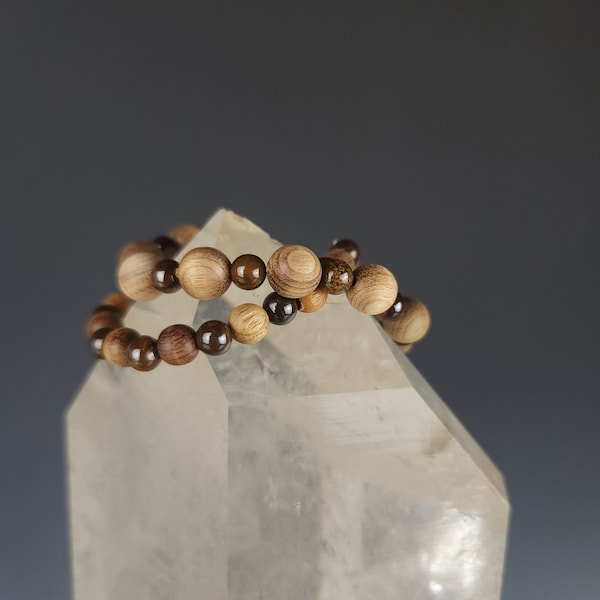 Myrtlewood Bracelet - Tiger Iron Beads