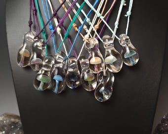 Wholesale Glass Mushrooms - 10 Glass Mushroom Necklaces