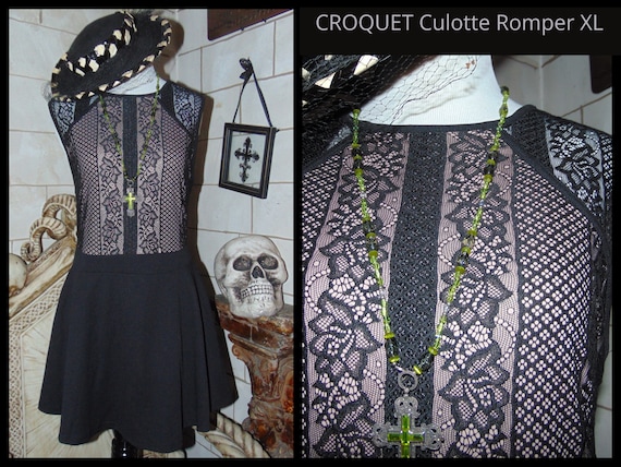 CROQUET Womens XL stretch knit Victorian Goth Cul… - image 2