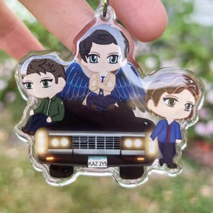 Sam, Dean and Cas Impala Acrylic Key Chain