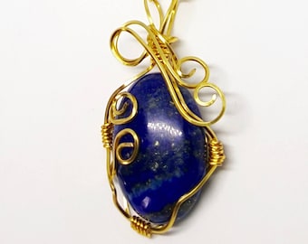 Lapis Lazuli Wire Wrap Necklace