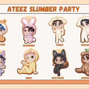 Portachiavi in acrilico per pigiama party K-Pop Ateez