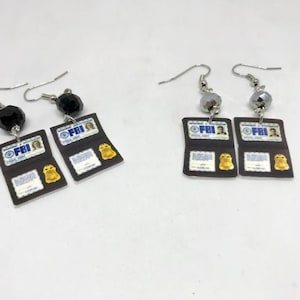 Mulder and Scully Badge Earrings