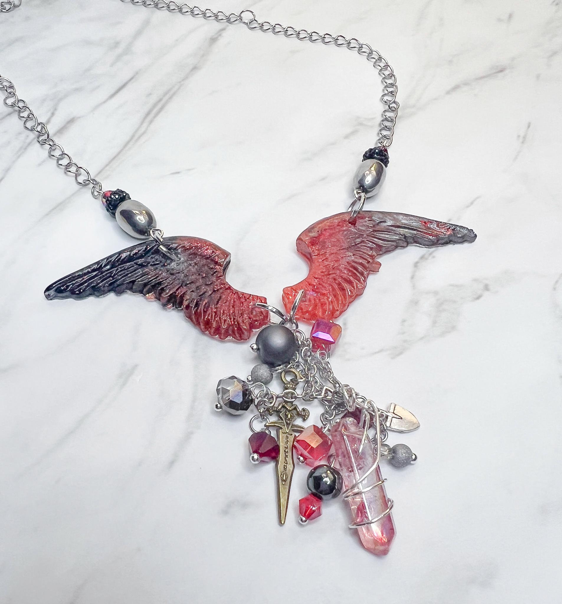 Lucifer Winged Fallen Grace Necklace UK