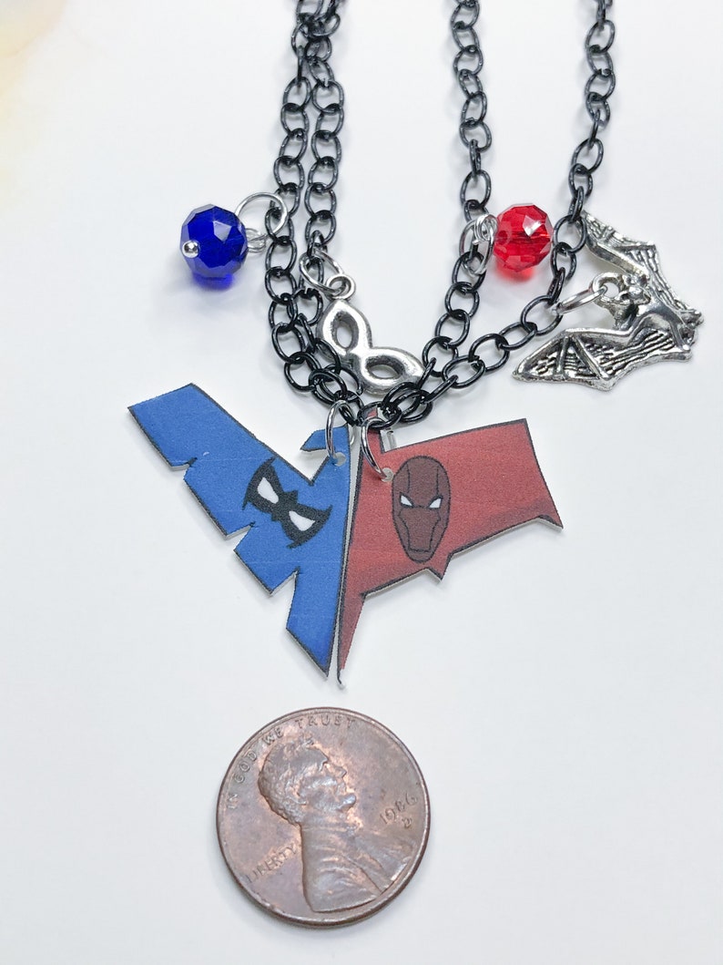 Redhood and Nightwing Bff Necklace