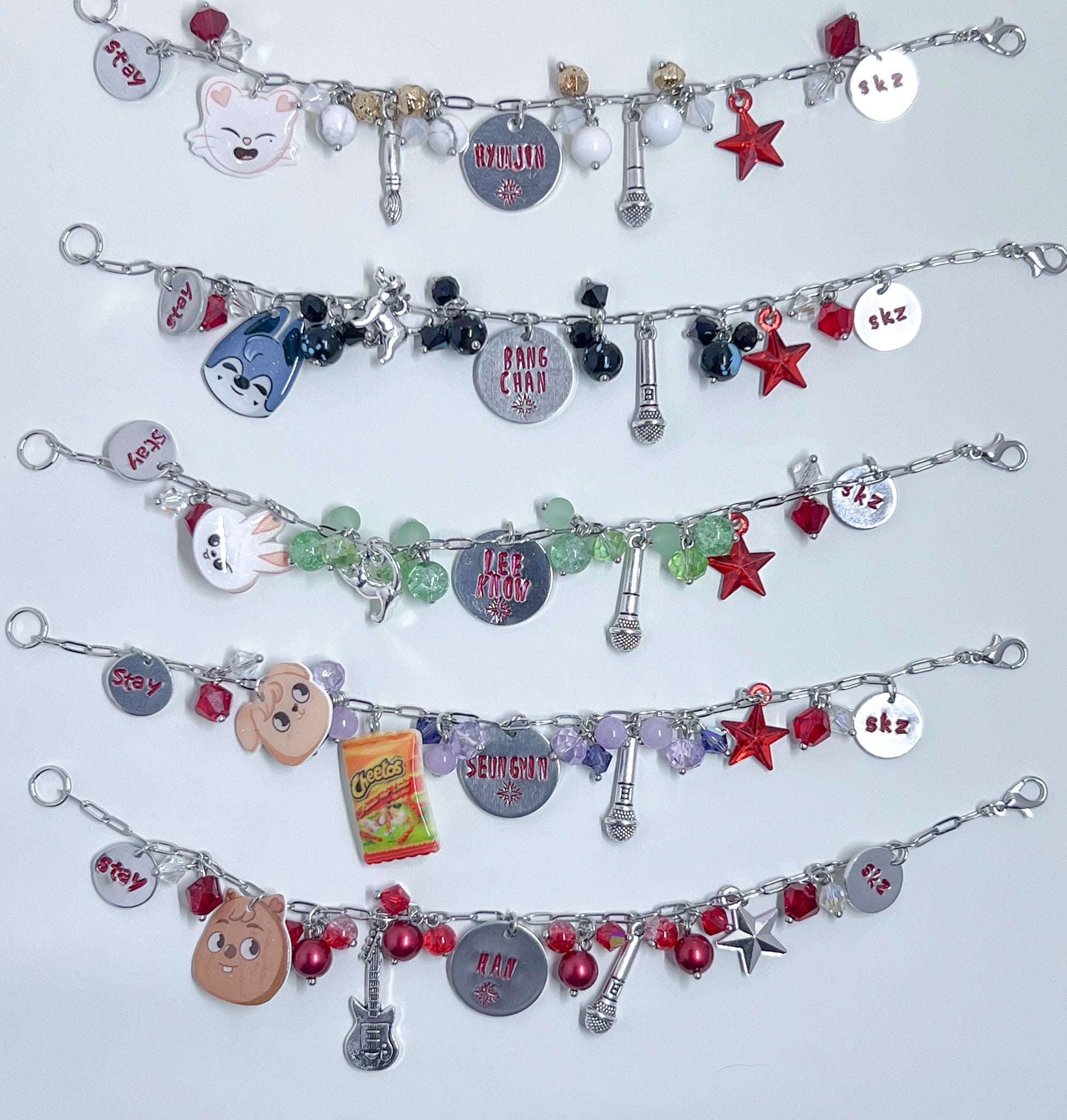 Set Braccialetti Stray Kids – Ciondoli Kpop, Regalo Ufficiale Per Fan, Compleanno E Natale