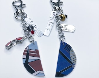 Falke und Winter inspirierte Beste Freundin Schlüsselanhänger