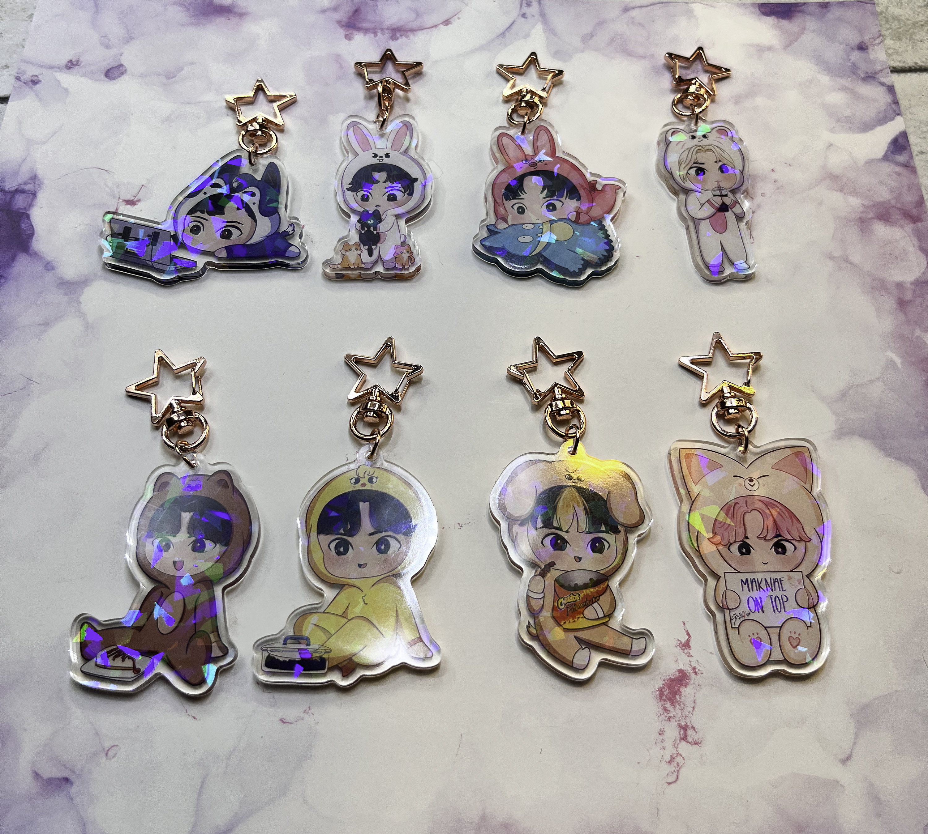 K-pop Stray Kids Slumber Party Acrylic Keychains - Etsy