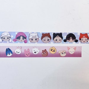 Stray Kids Zoo and Chibi Head Washi Tape