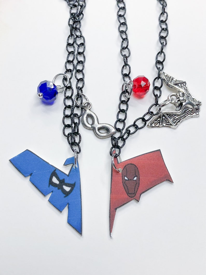 Redhood and Nightwing Bff Necklace