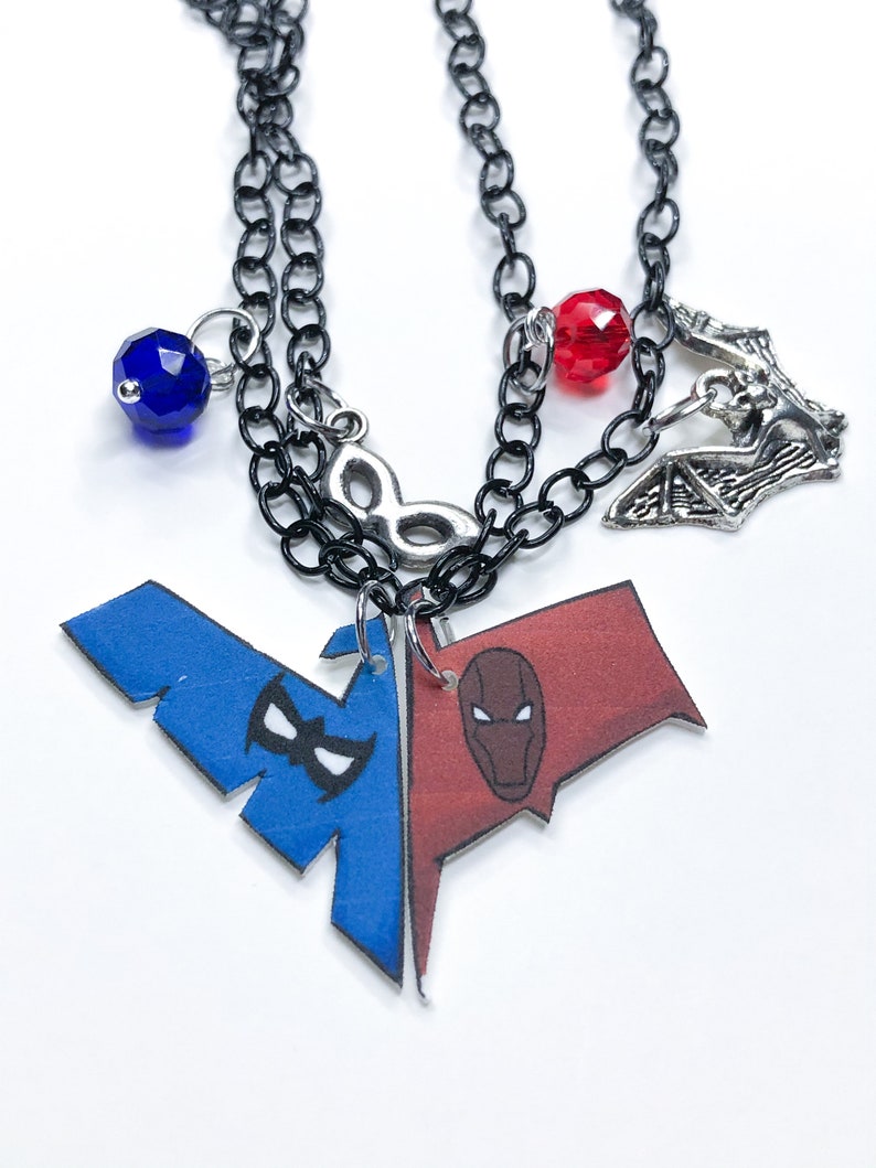 Redhood and Nightwing Bff Necklace