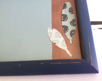Élégant tableau d'affichage babillard pour écrire sur vitre effaçable à sec main avec cadre récupéré organisation communication cuisine