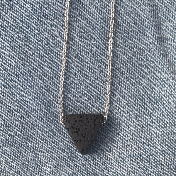 Triangle lava rock necklace