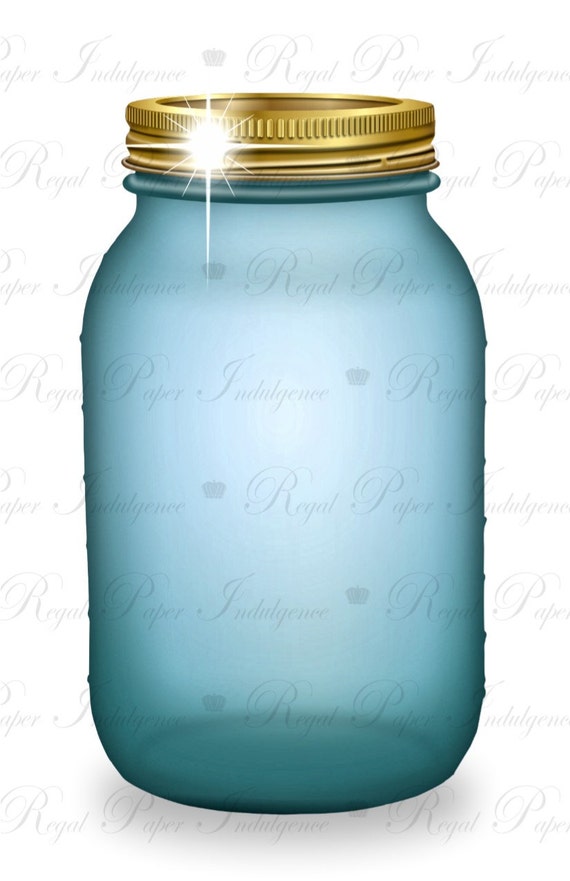 Original Blue Mason Jar Graphic with Sparkle Mason Jar Etsy