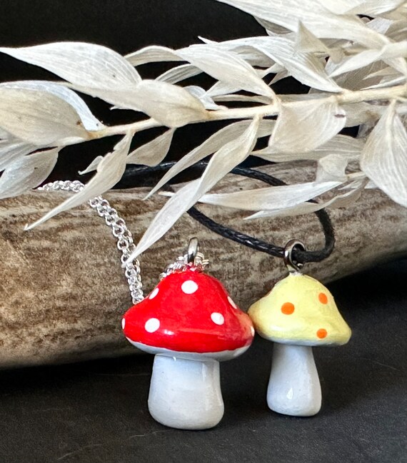 Mushroom necklace cheap etsy