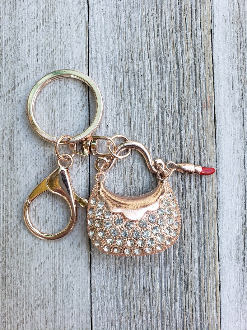 Rhinestone Handbag Keychain/Purse Charm Keychain/Keychains/Key Etsy