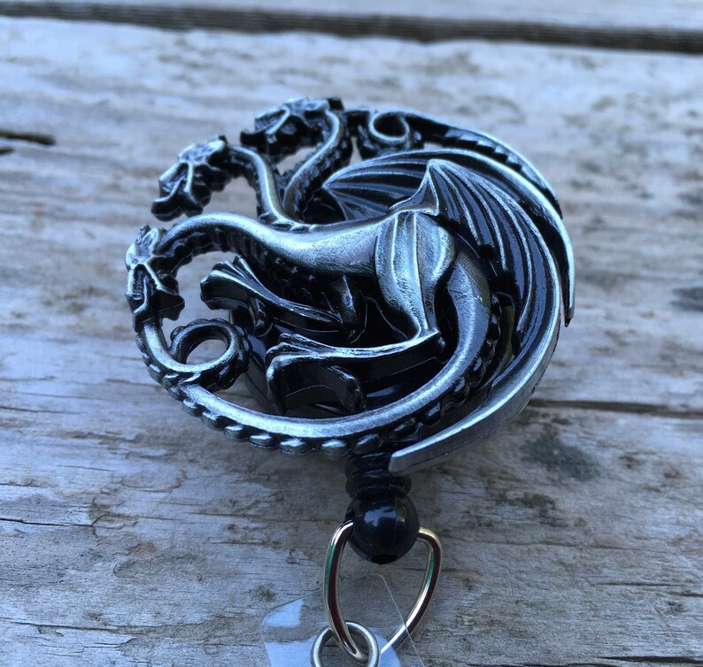 Badge Reel Game of Thrones Targaryen Dragon Retractable Badge Etsy