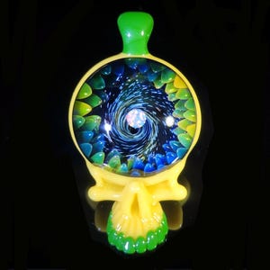 Glass Steal Your Face Pendant colorful opal silver gold fumed boro spacey implosion charm psychedelic galaxy necklace talisman pendy
