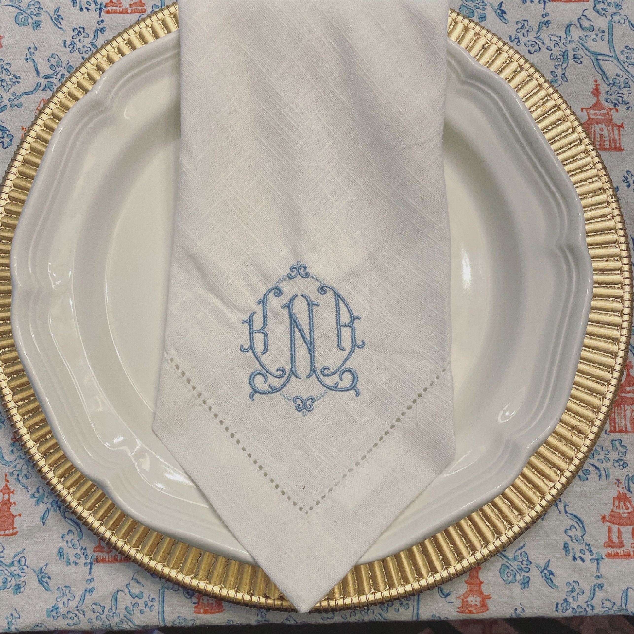 Set of Monogram Diner Napkins Etsy