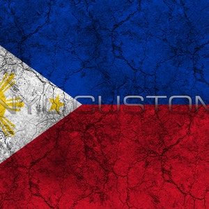 Philipines Flag Worn Distressed Vintage Vinyl Decal Sticker