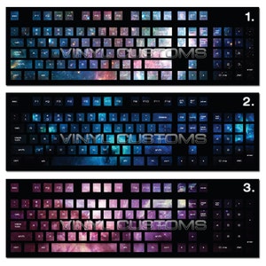 Mechanical Keyboard Cherry MX Keycaps PC Vinyl Decals Skin - Space v2