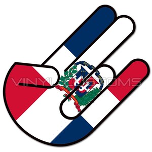 Dominican Shocker Flag Wakaba Leaf Decal Sticker JDM Stance