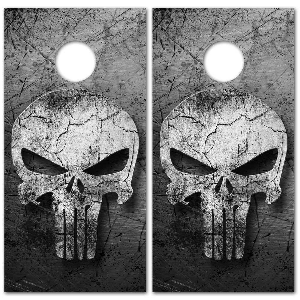 Sticker - Black Punisher Logo Marvel Comic Hero Skull RUB-ON Decal Gift  #50009