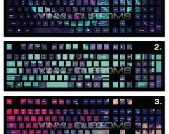 Mechanical Keyboard Vinyl Decal Kit Cherry MX Keycaps PC Vinyl Decals Skin - A51