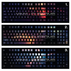 Space PC Keyboard Stickers for Mechanical Keyboard Keycaps Large Letters (Style C1-C3)