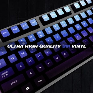 Mechanical Keyboard Cherry MX Keycaps PC Vinyl Decals Skin 011 Gradient image 2