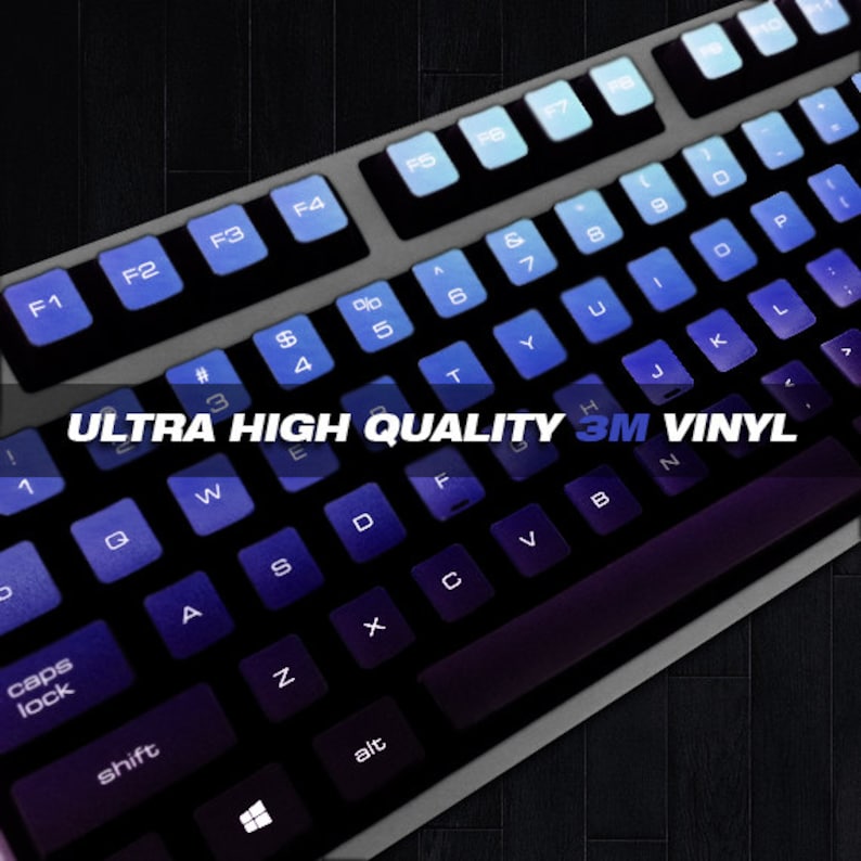 Mechanical Keyboard Cherry MX Keycaps PC Vinyl Decals Skin 011 Gradient image 2