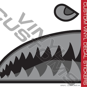 Flying Tigers Shark Teeth Sticker Vinyl Decal P-40 Warhawk Tactical