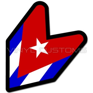 Cuban Wakaba Leaf Flag Decal Sticker JDM