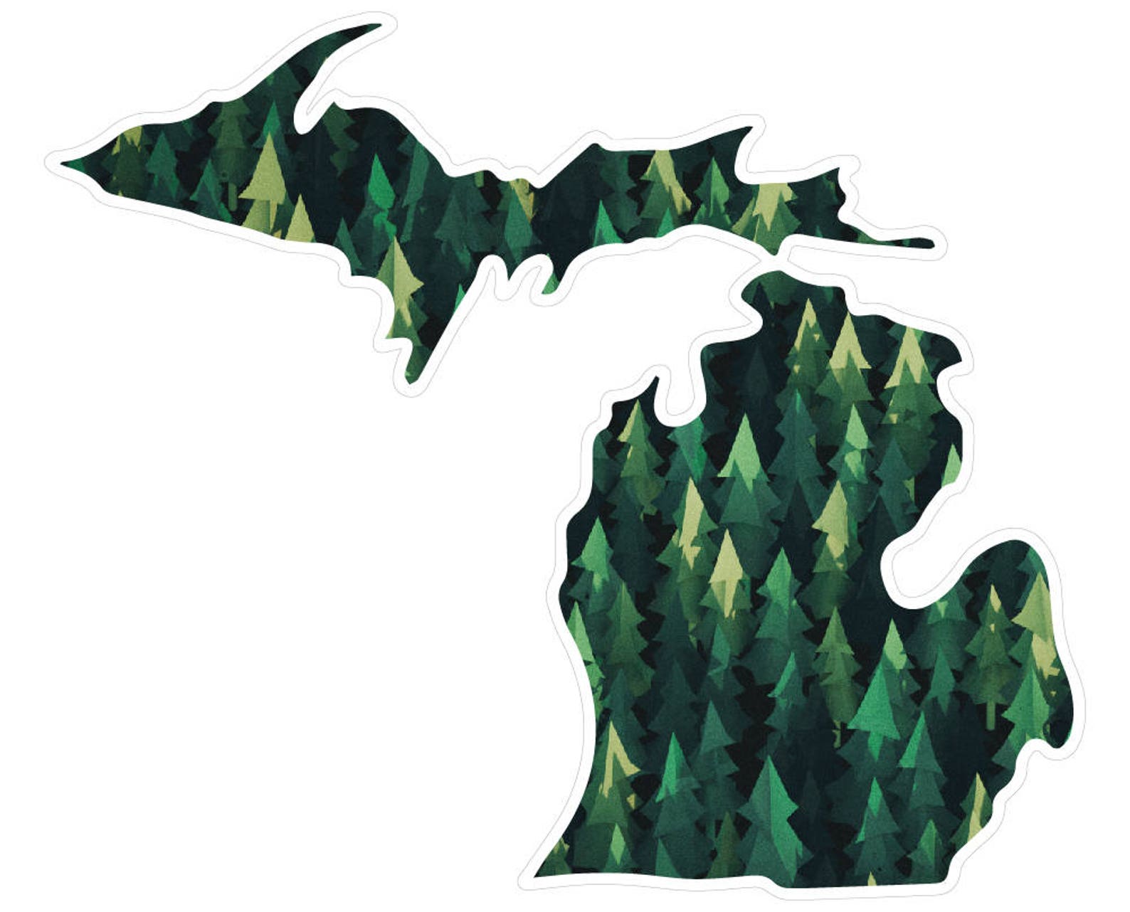 Michigan Mitten Vinyl Decal Sticker Forest Etsy