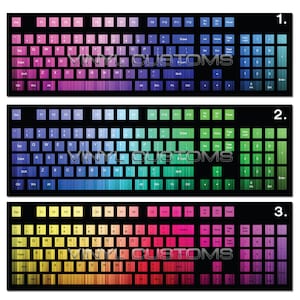 Mechanical Keyboard Cherry MX Keycaps PC Vinyl Decals Skin - Gradient 032